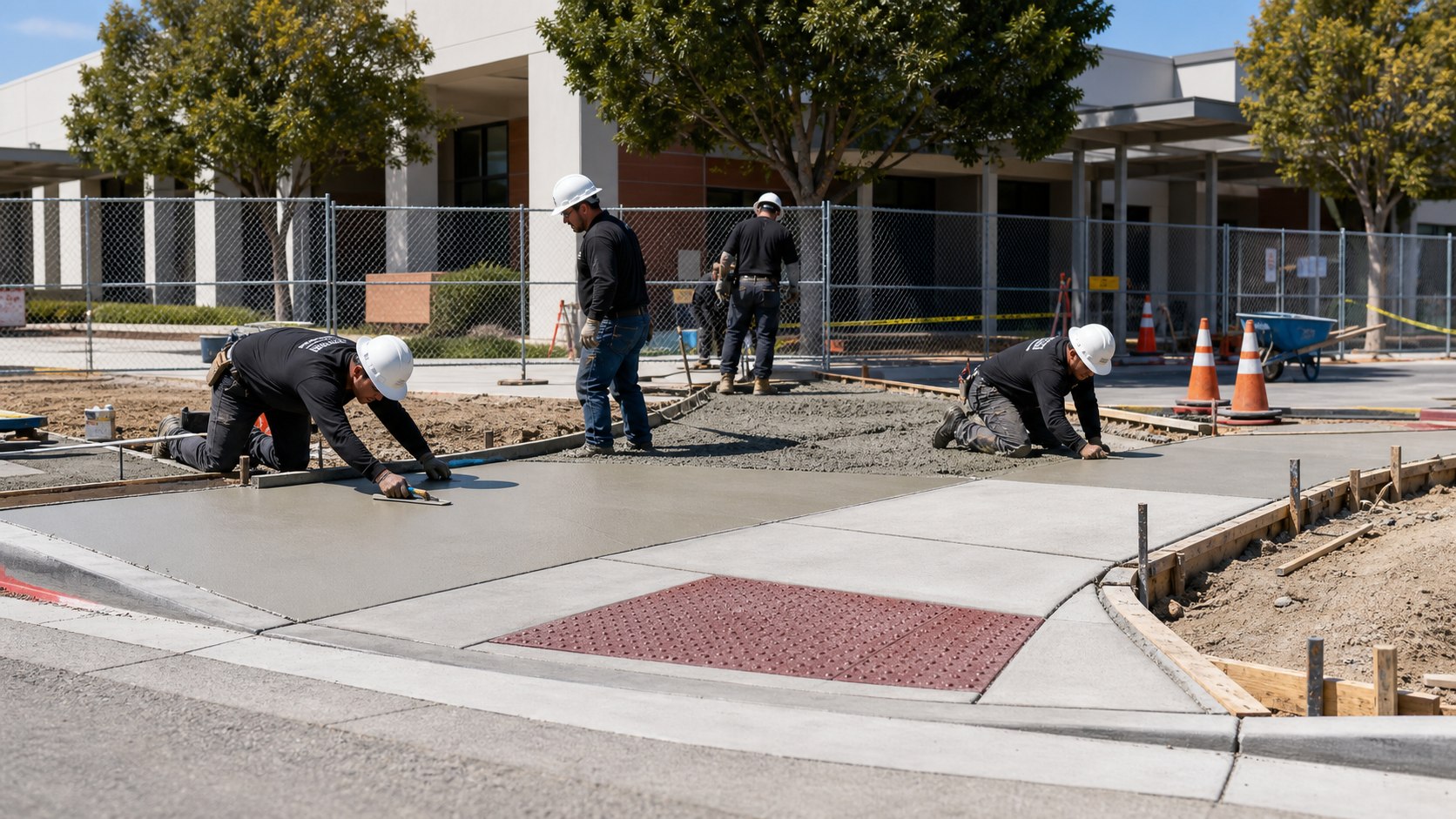 Concept image of school modernization concrete and accessible flatwork